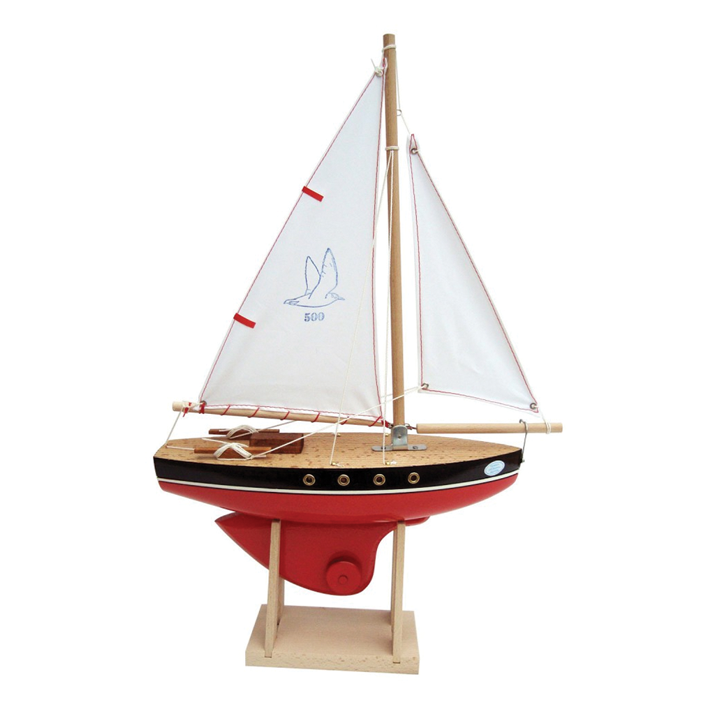 Wooden Sailing Boat Red 500